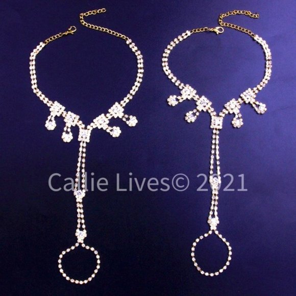 LAST ONE Callie Palace Queen: Rhinestone Toe and Ankle Jewelry - Picture 6 of 17